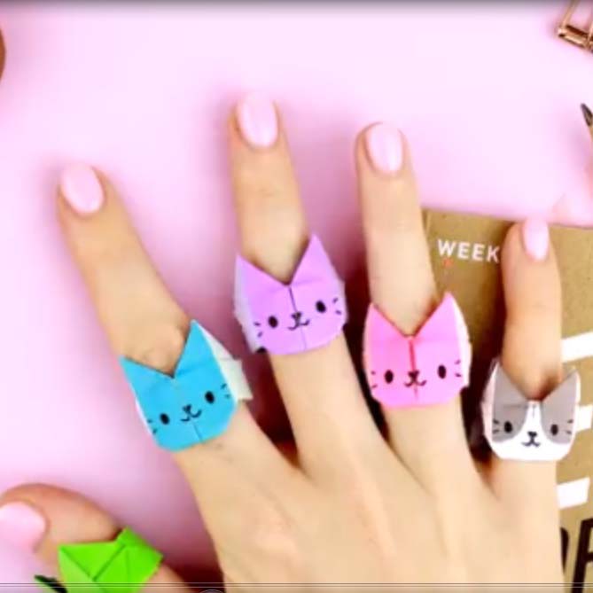 اوریگامی انگشتر گربه اوریگامی انگشتر گربه