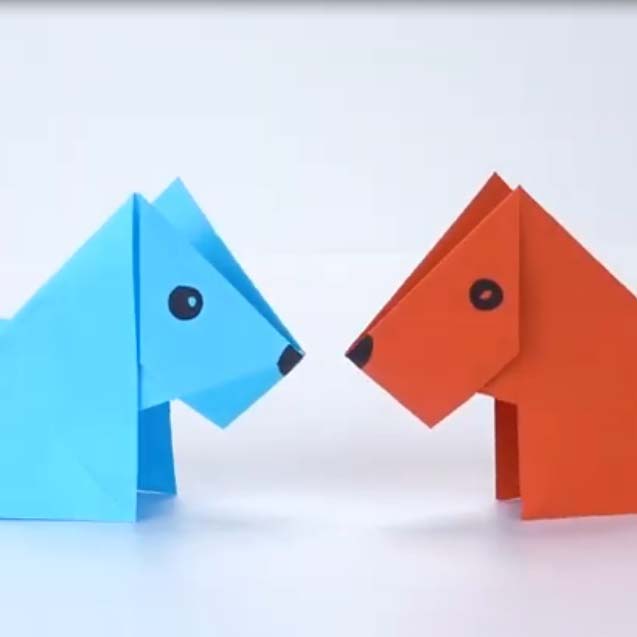 اوریگامی سگ 3 ساده اوریگامی ساده و زیبا برای کودکان