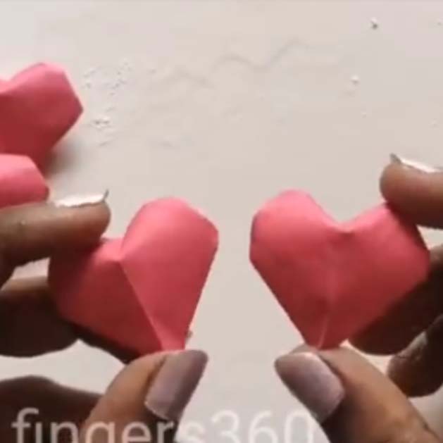 اوریگامی قلب سه بعدی اوریگامی قلب سه بعدی