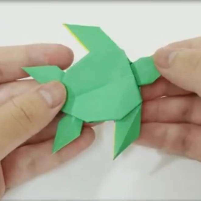 اوریگامی لاک پشت ساده اوریگامی ساده و زیبا برای کودکان