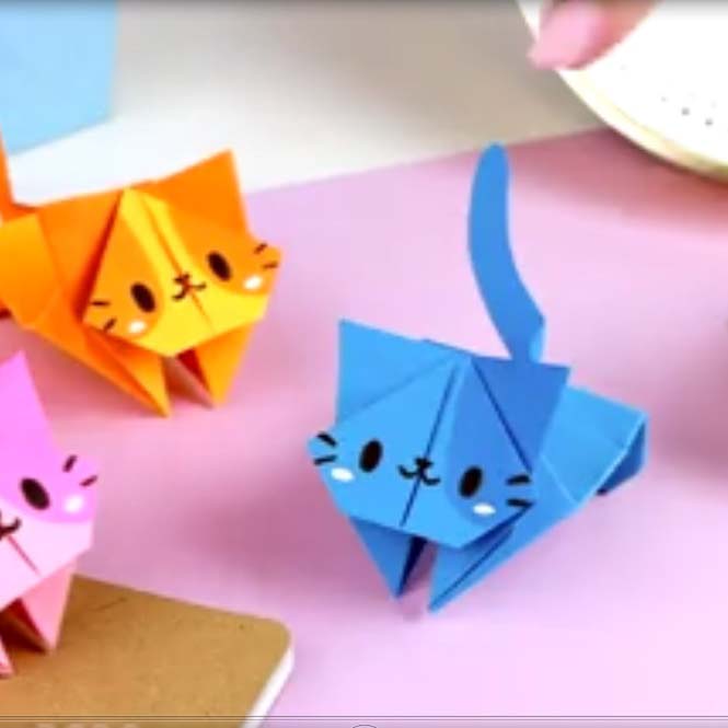 اوریگامی گربه جهنده اوریگامی ساده و زیبا برای کودکان